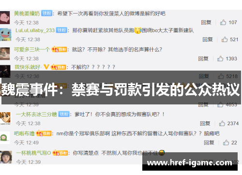 魏震事件：禁赛与罚款引发的公众热议